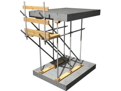 Plataforma de trabajo en voladizo de madera