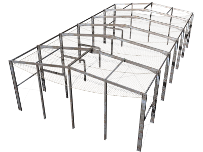 Sistema S de red de seguridad fija colocada horizontalmente